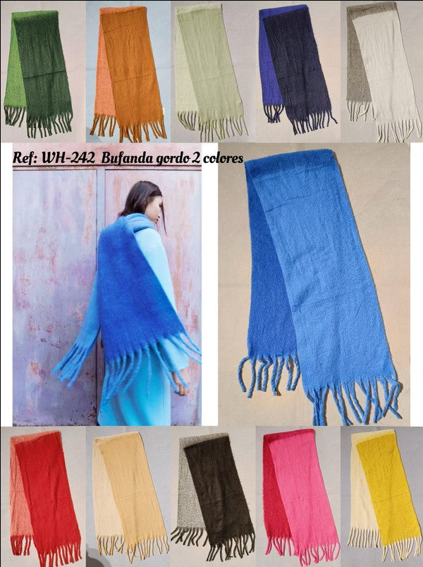 Bufanda bicolor flecos - varios colores