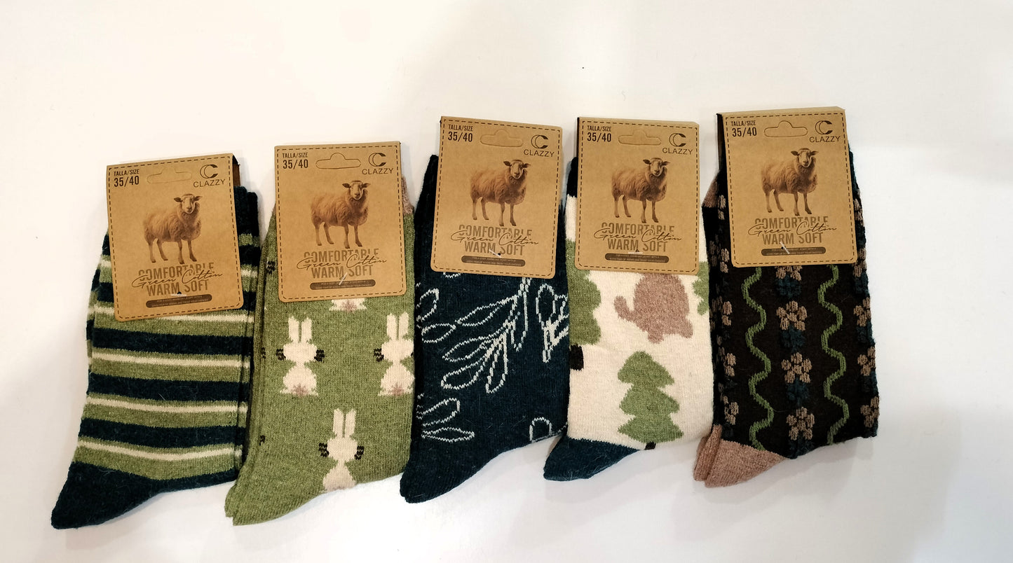 Calcetines lana estampados 35-40