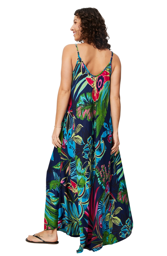 Vestido tropical - azul