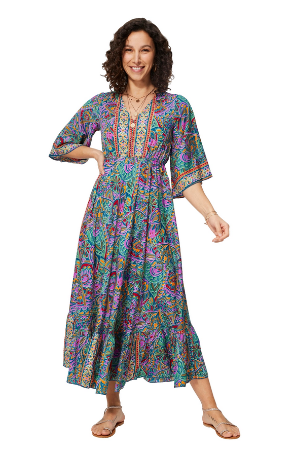 Vestido manga 3/4 - lila