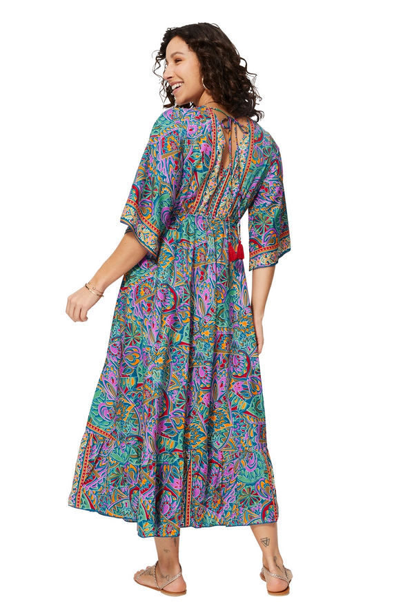 Vestido manga 3/4 - lila