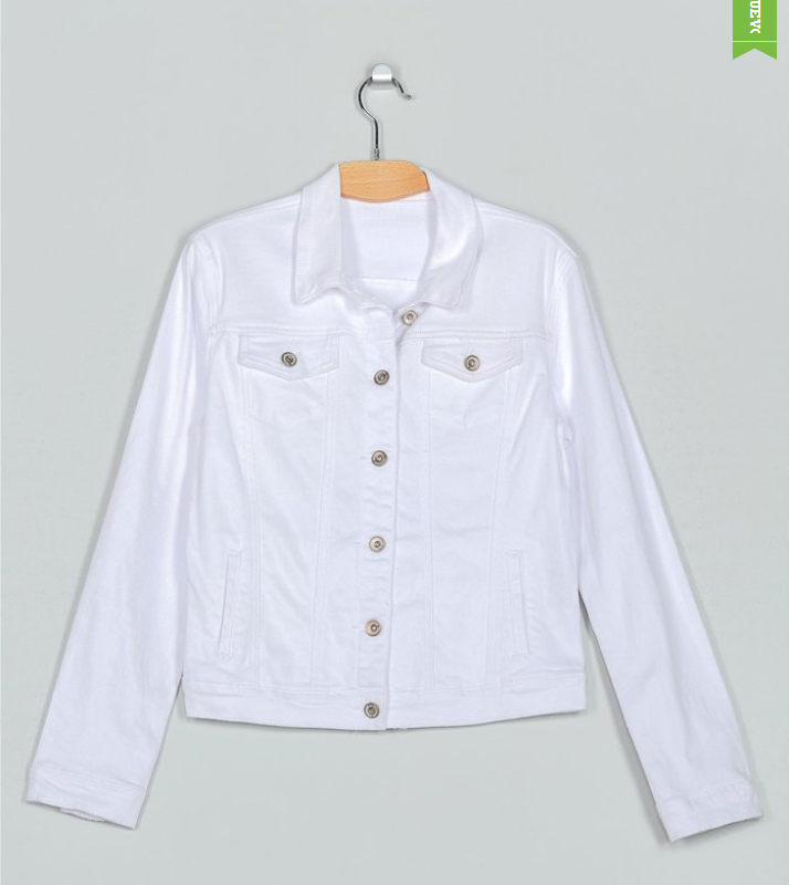Cazadora denim básica - blanco