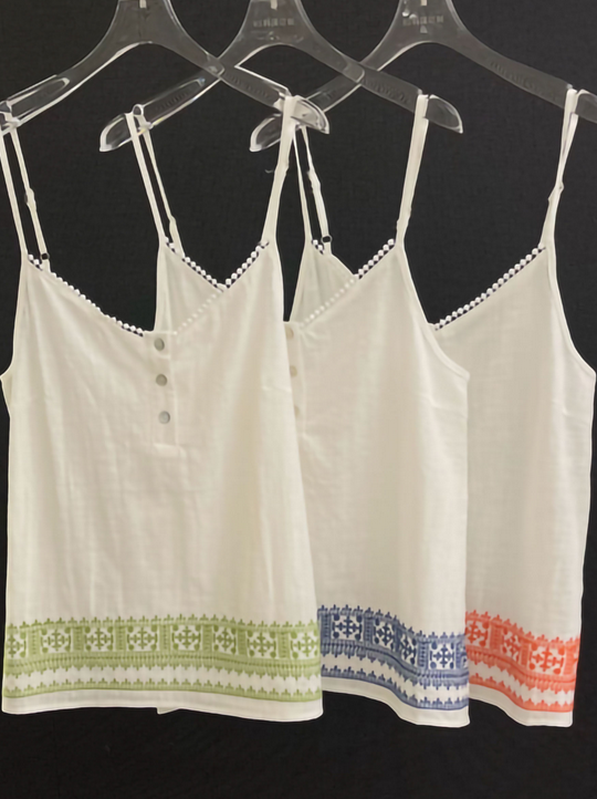 Blusa bordada efecto lino - 3 colores