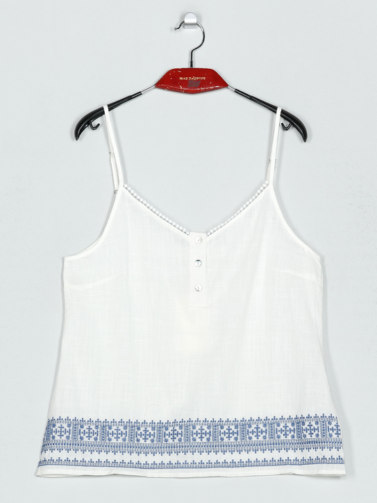 Blusa bordada efecto lino - 3 colores