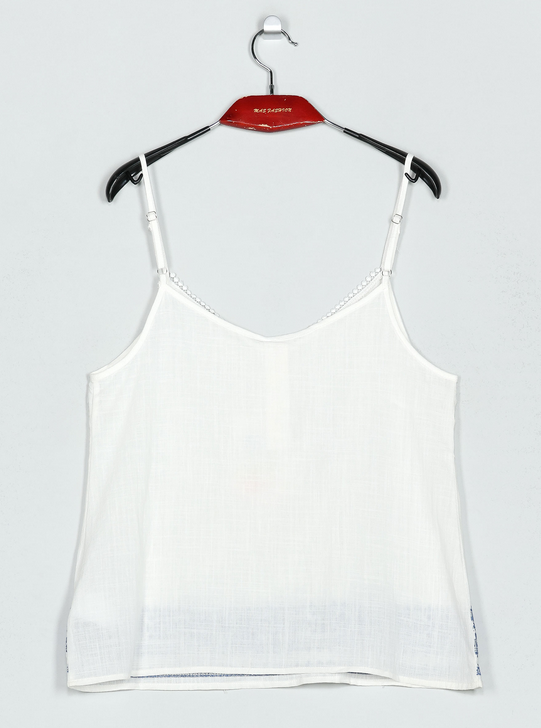 Blusa bordada efecto lino - 3 colores
