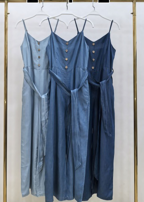 Mono largo símil denim - 3 colores
