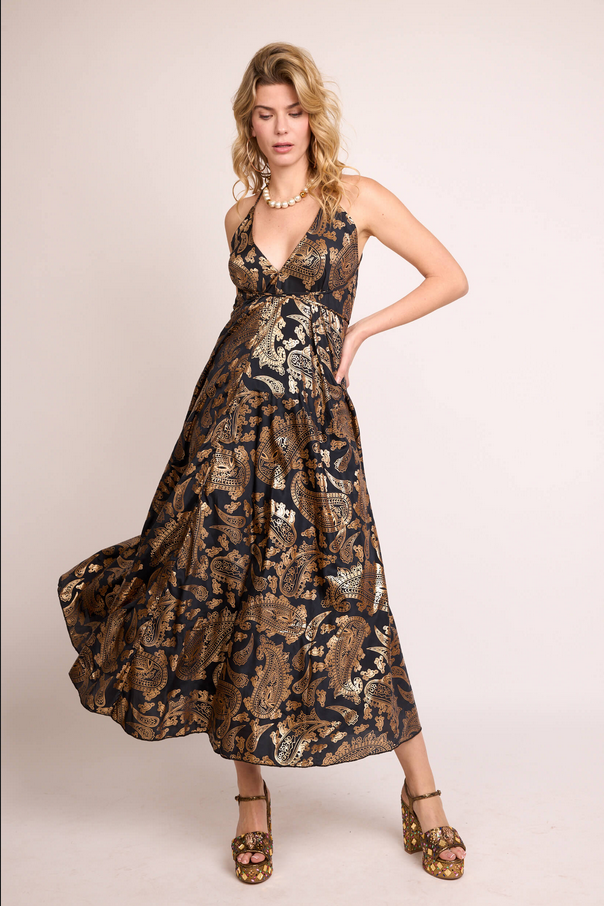 Vestido Gold Blockprint