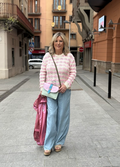 Conjunto calado rosa