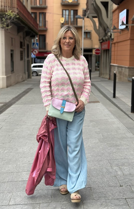 Conjunto calado rosa