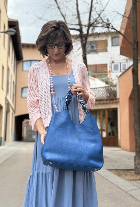 Bolso shopper cadenas - azul
