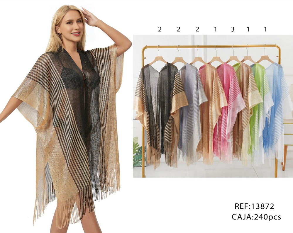 Kimono con Brillo y Flecos