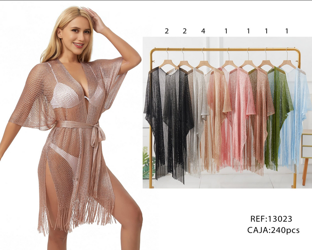 Kimono Rejilla con Brillo