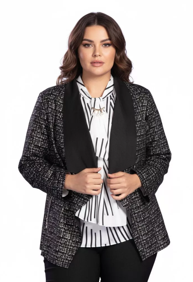 Chaqueta curvy de ante estampada