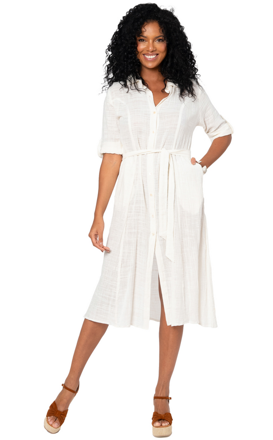 Vestido camisero cinturón