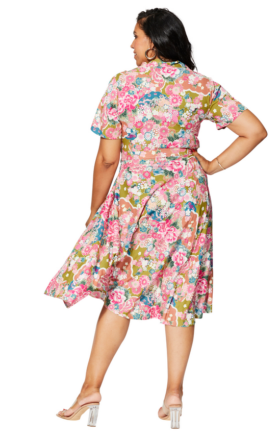 Vestido curvy Floral Rosa