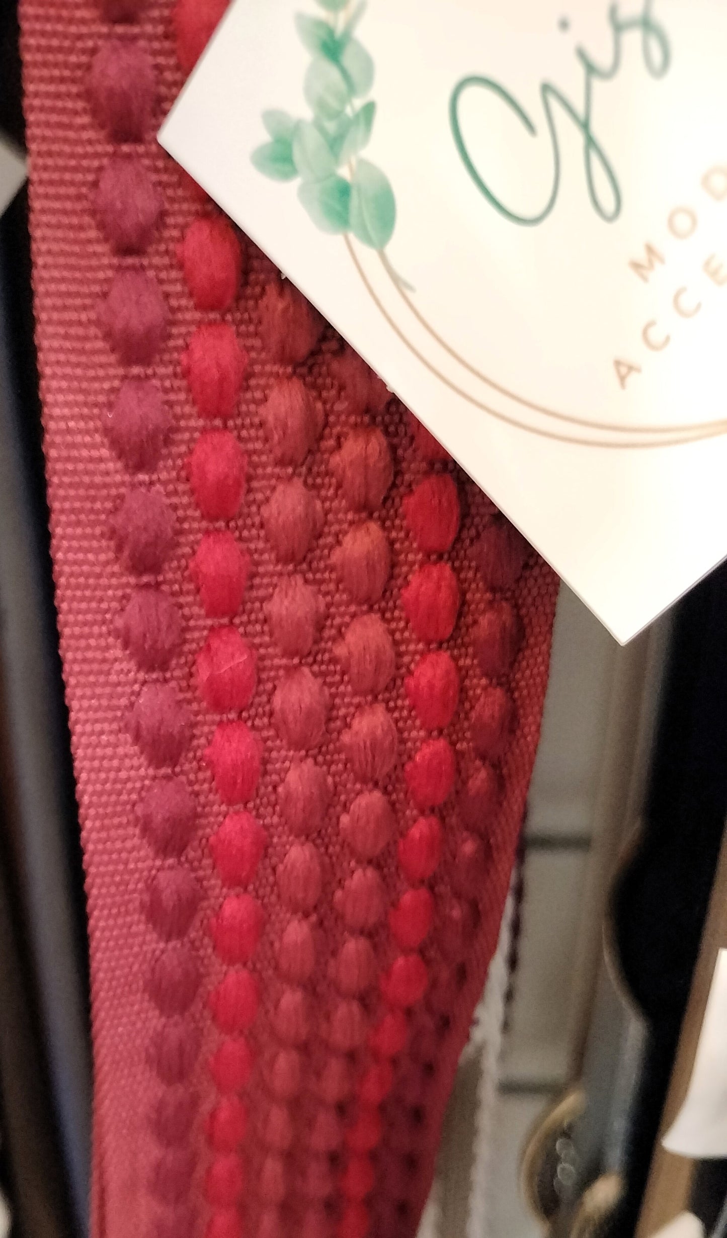 Tira bolso bordada - rojo