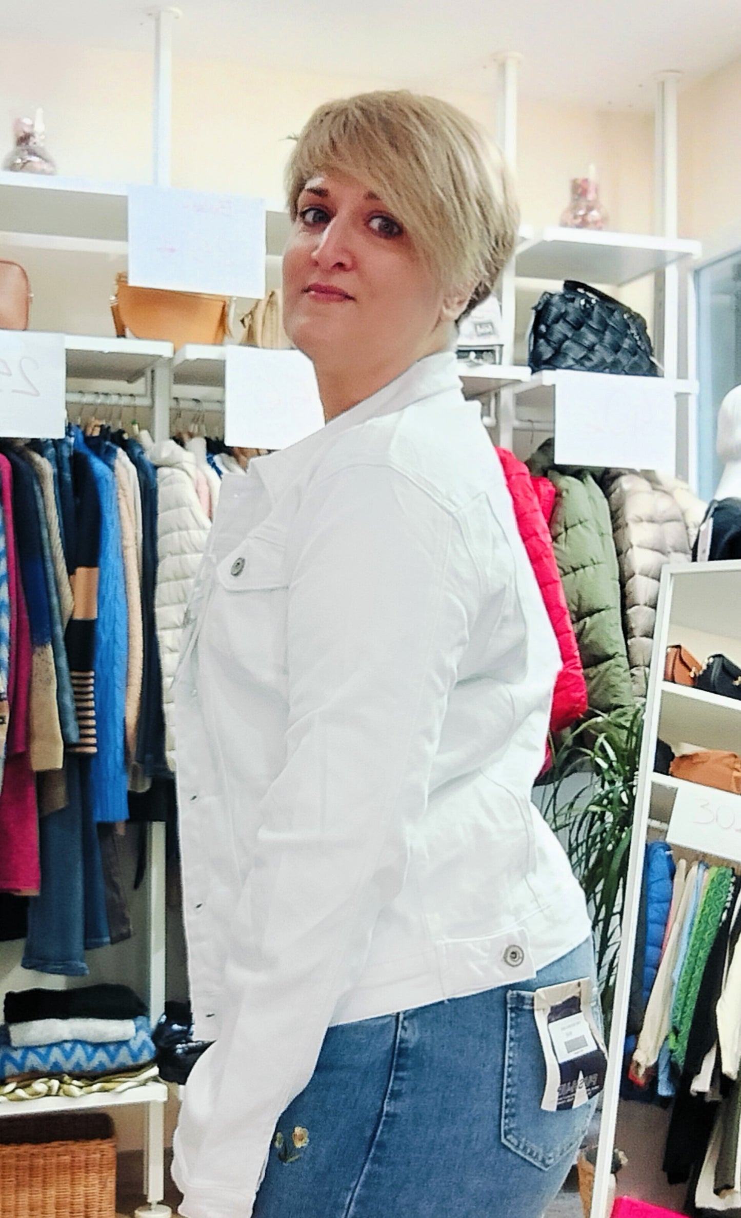 Cazadora denim básica - blanco