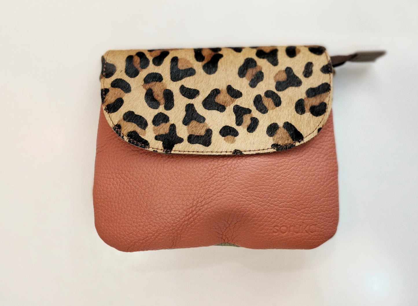 Bolso bandolera Cora - teja y azul