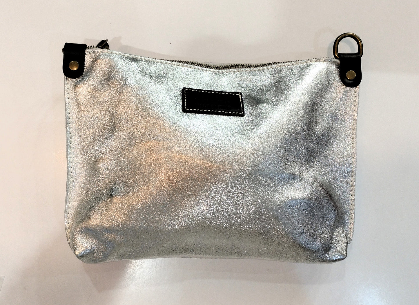 Bolso piel metalizado - plata y oro