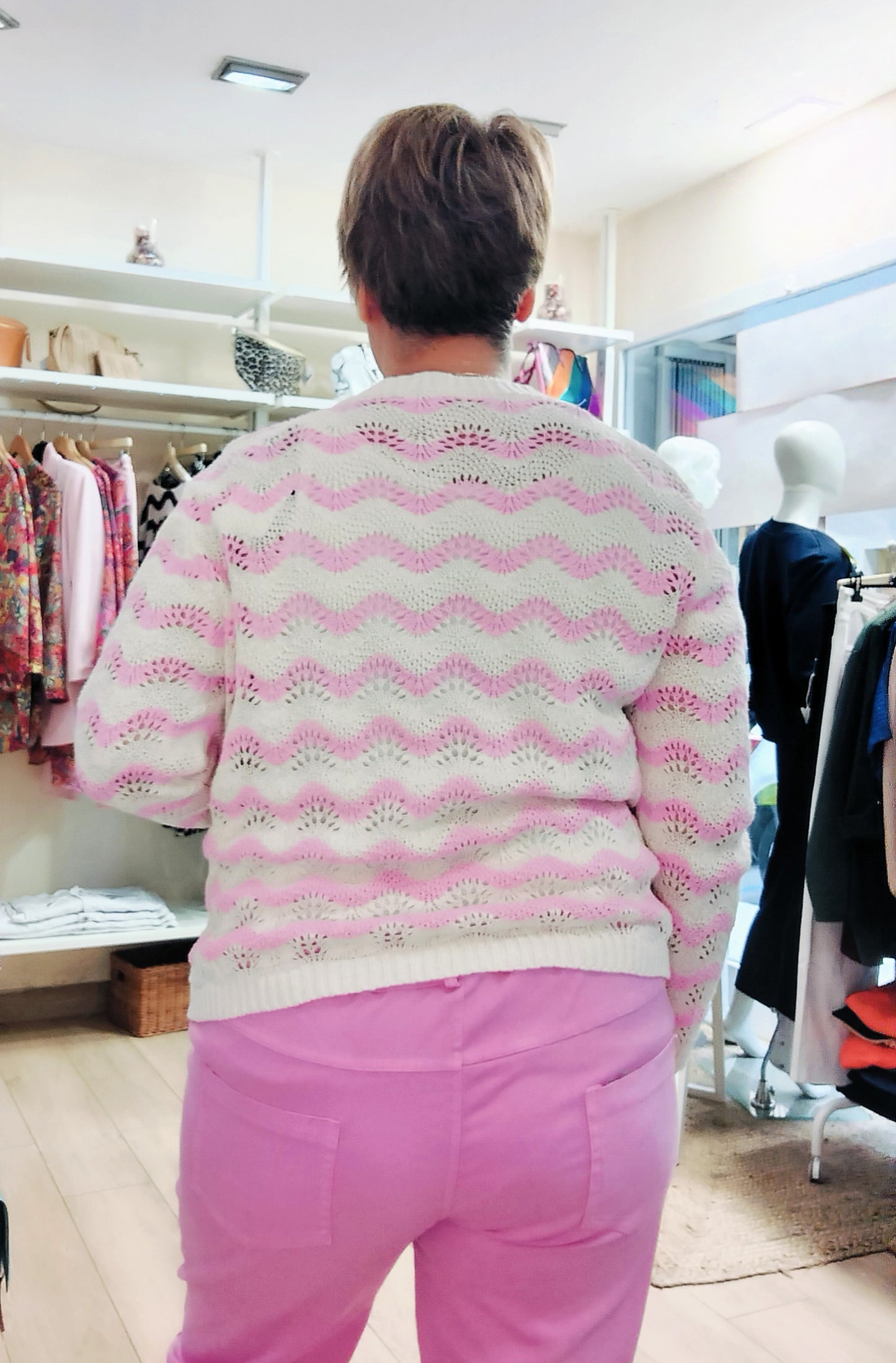 Jersey calado - rosa