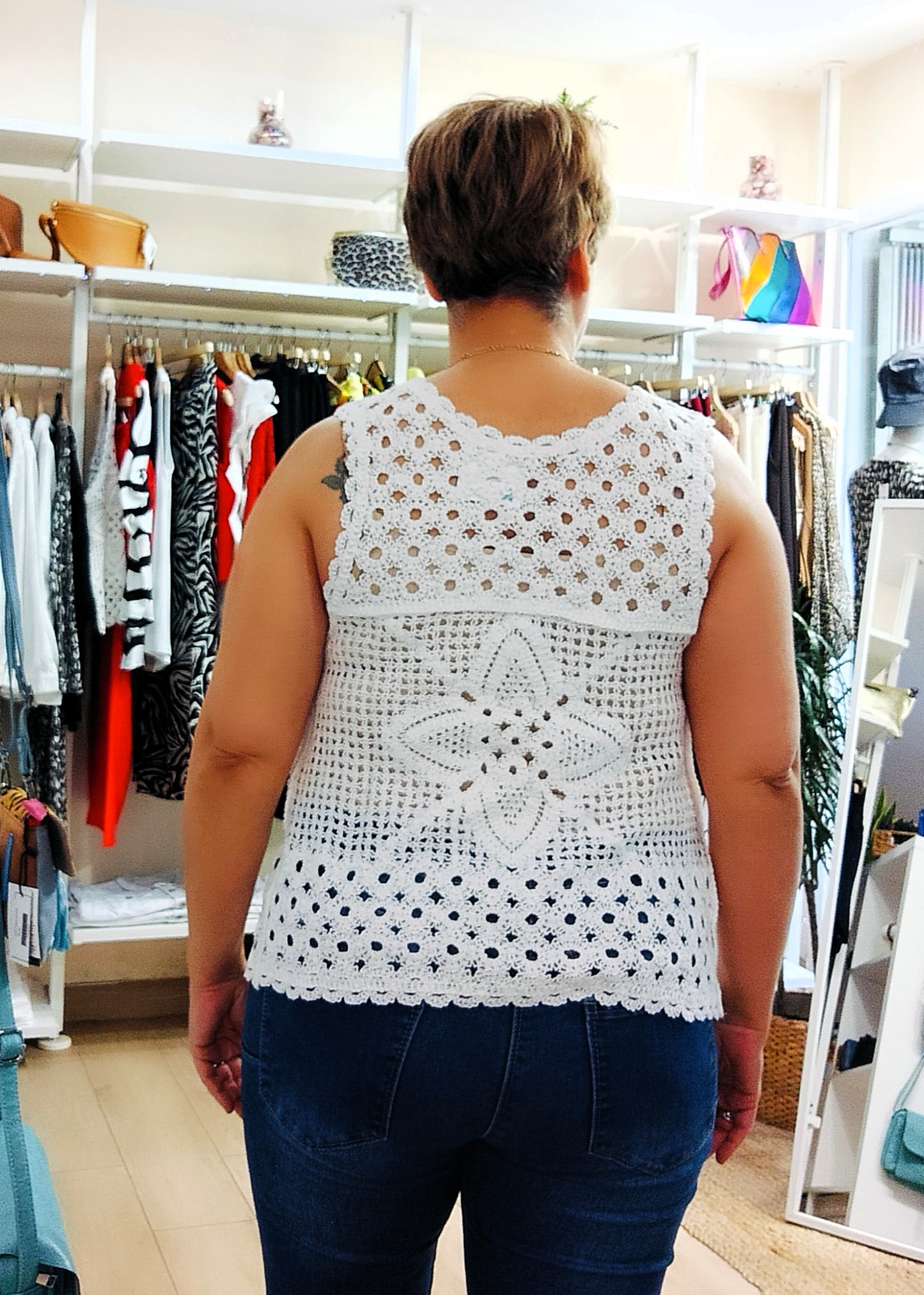Chaleco crochet - blanco