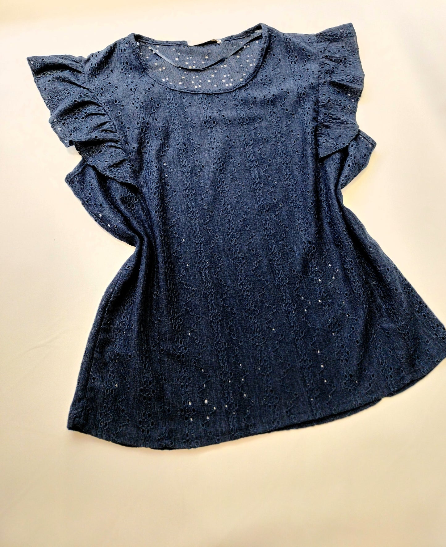 Camiseta calada volantes - azul marino y kaki