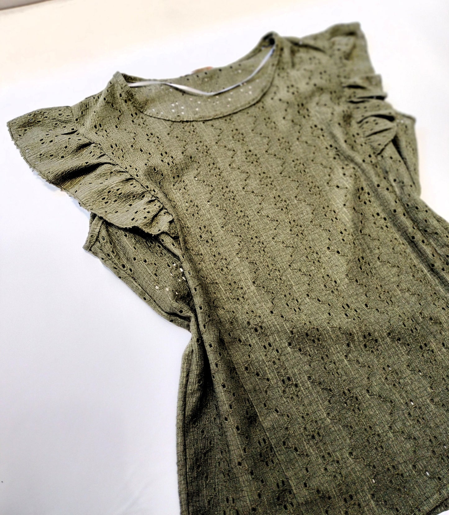 Camiseta calada volantes - azul marino y kaki