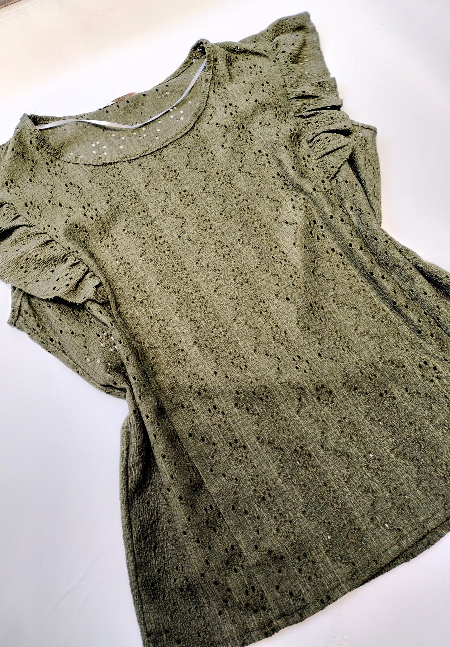 Camiseta calada volantes - azul marino y kaki