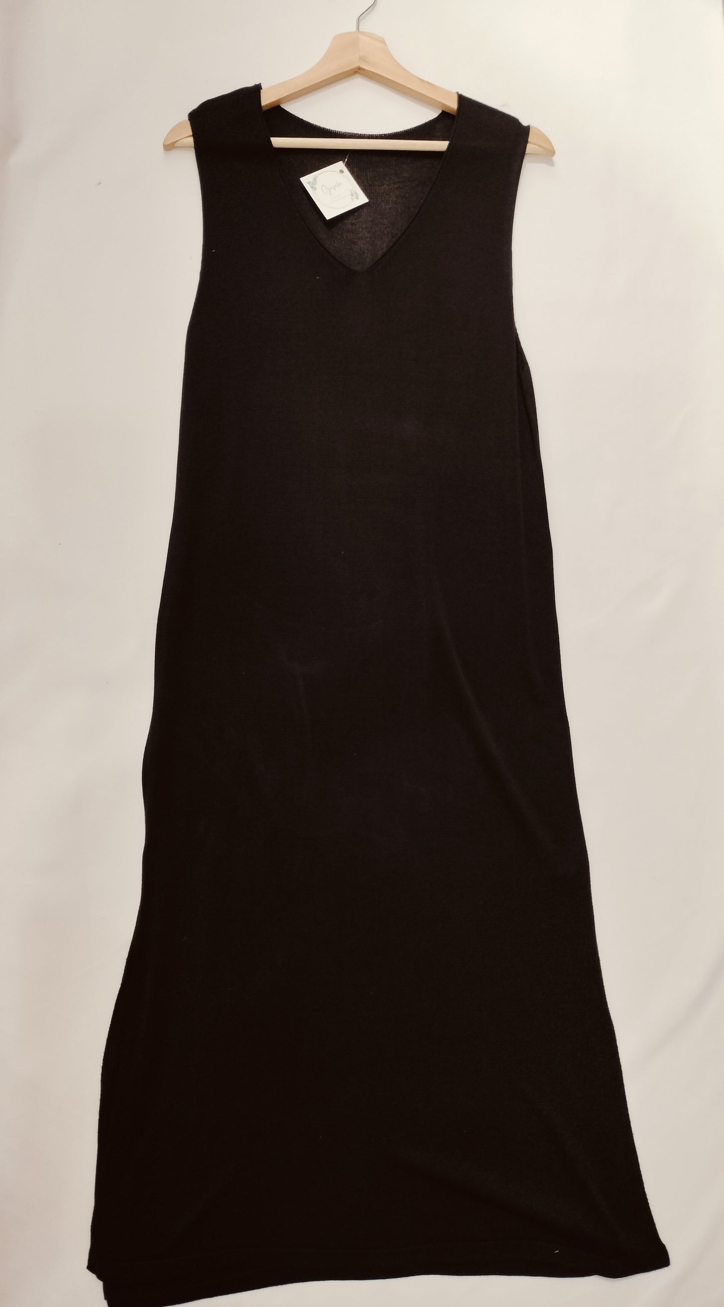 Vestido largo de punto - blanco y negro