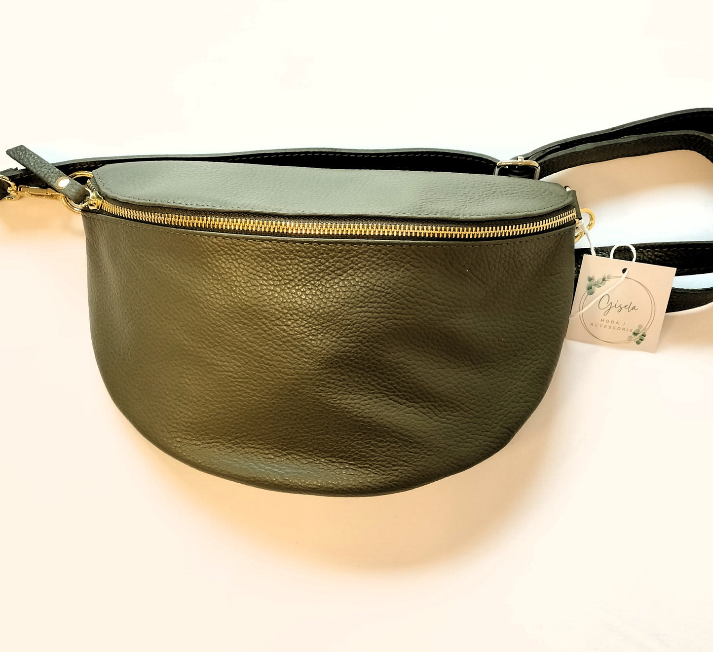 Bandolera piel media luna