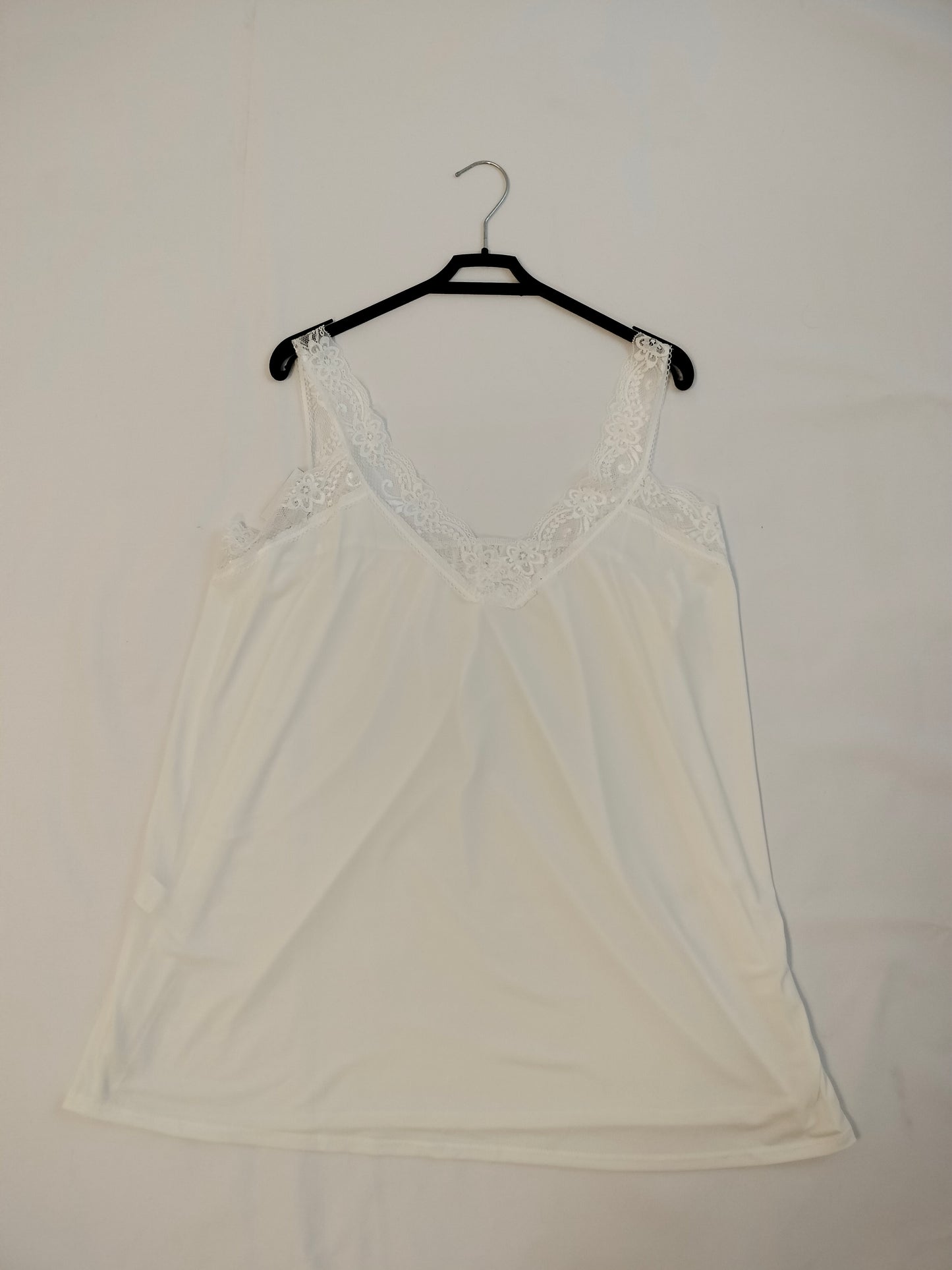 Top lencero encaje talla grande - blanco