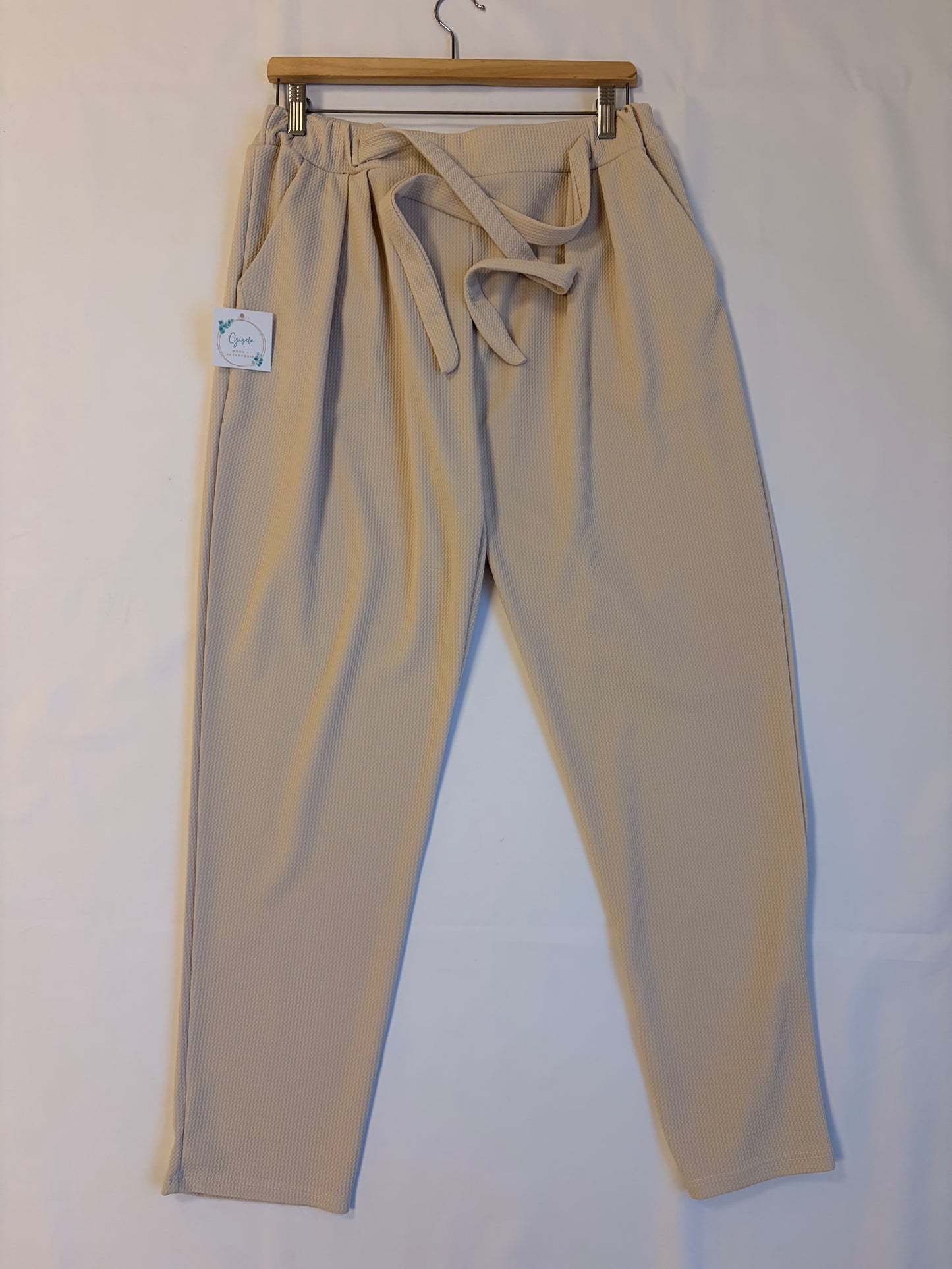 Pantalón curvy lazada - beige