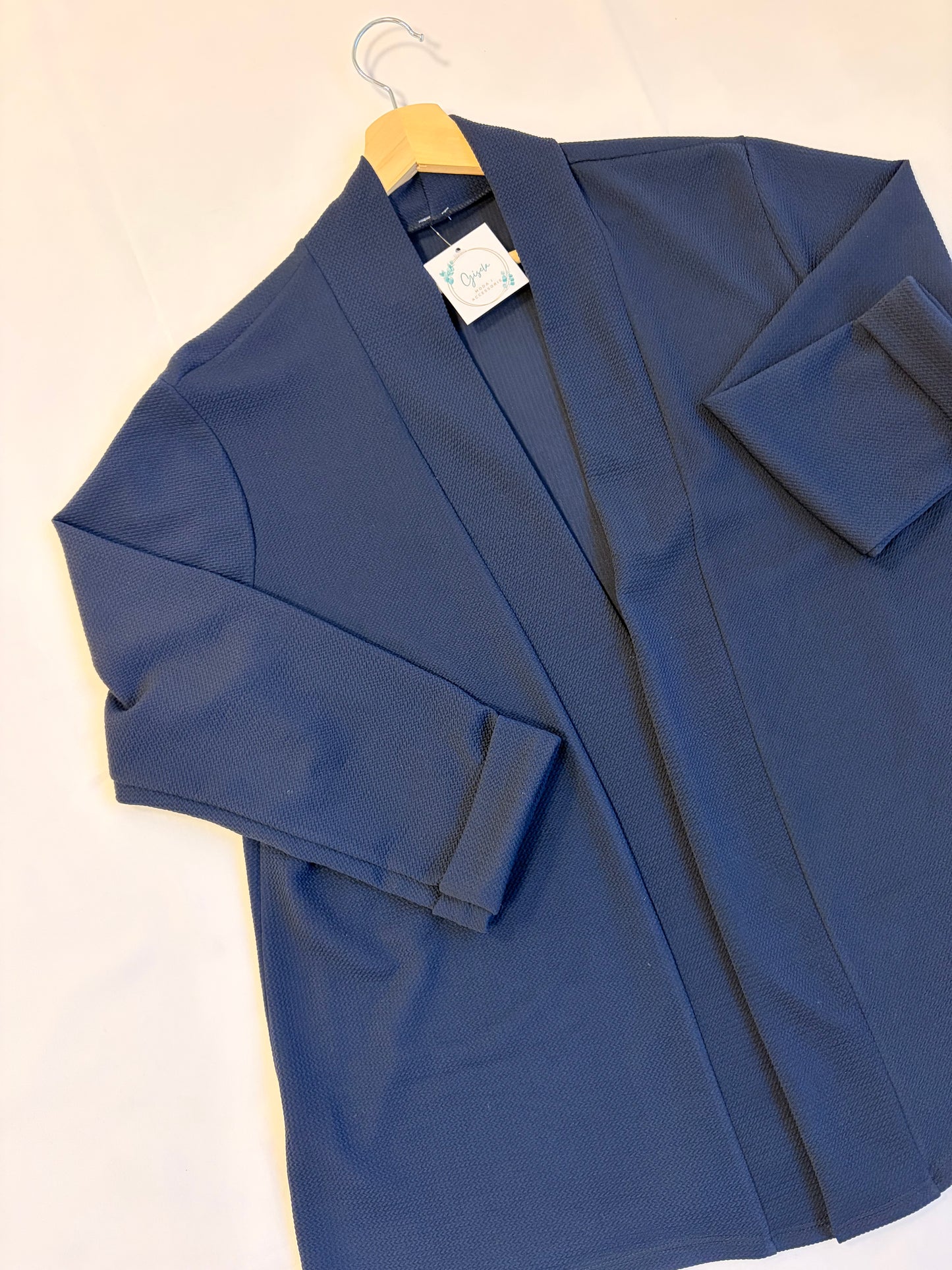 Blazer curvy Piqué -azul marino