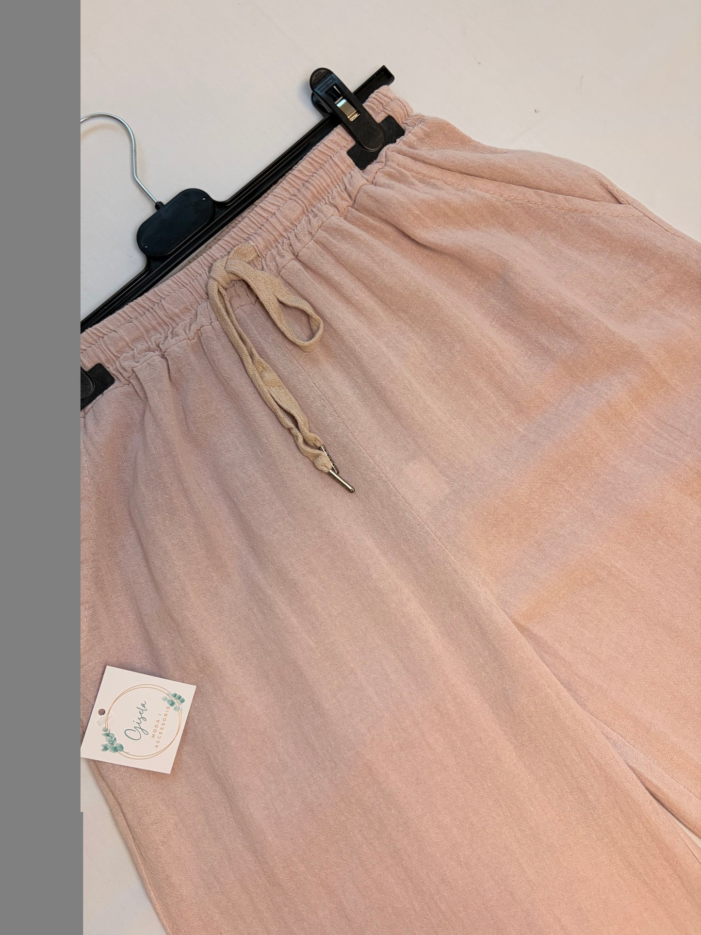 Pantalón lino - rosa