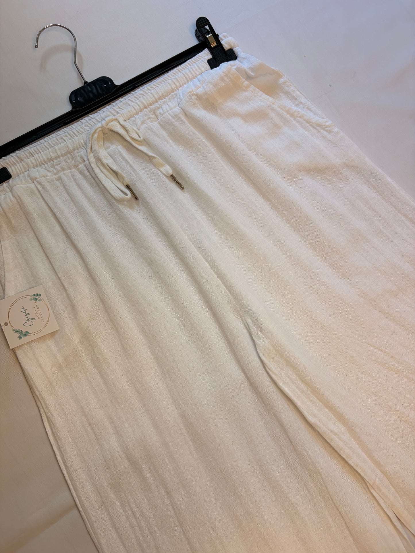 Pantalón lino - blanco