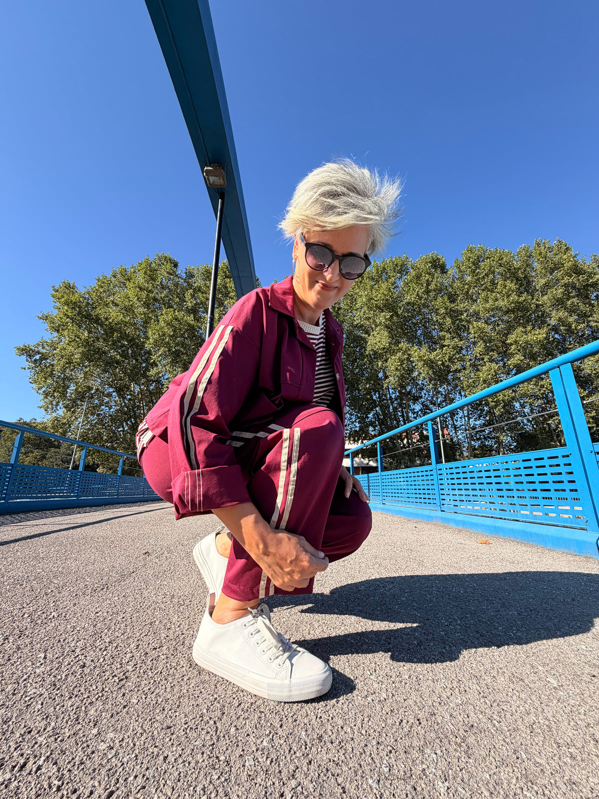 Pantalón balloon granate