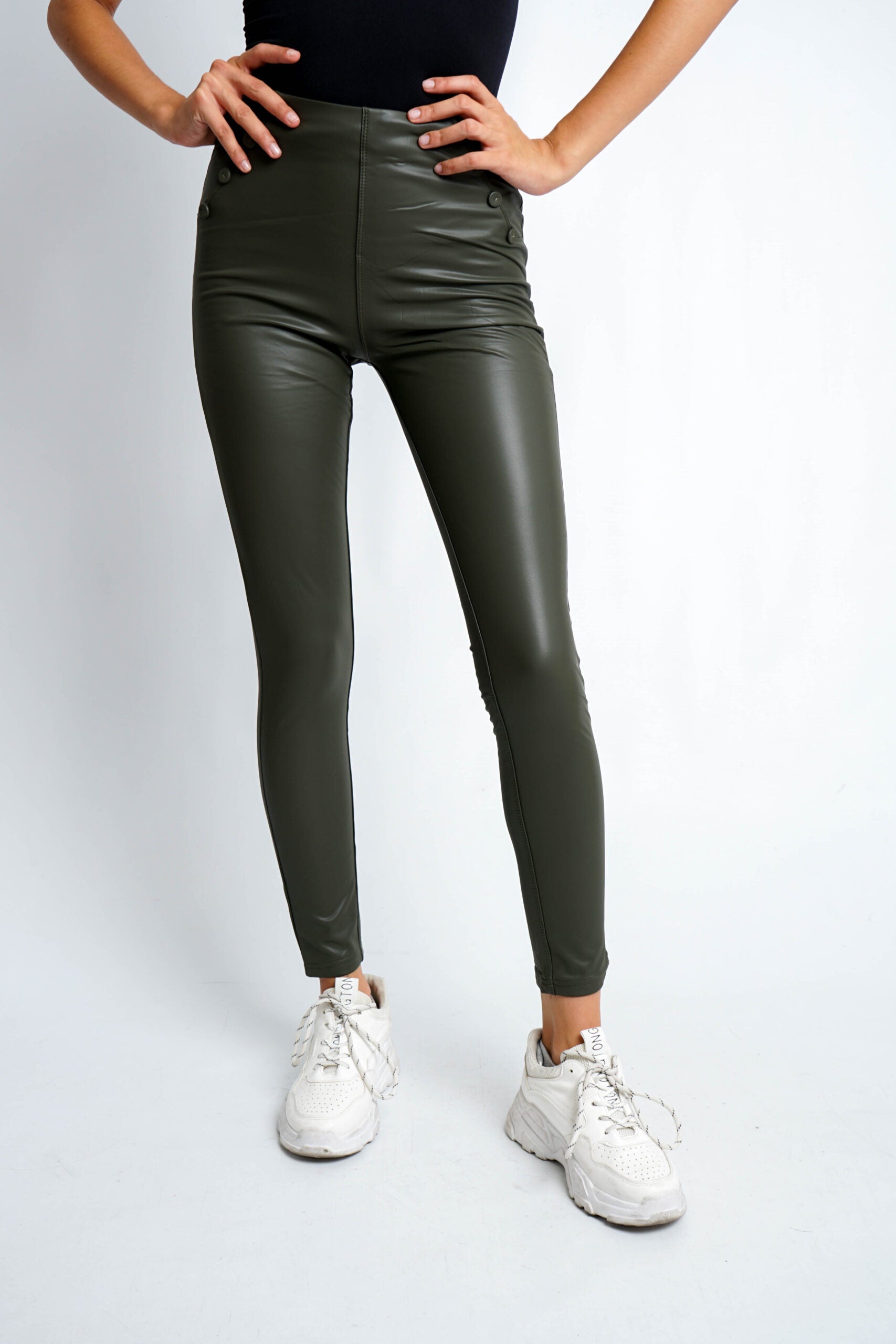 Legging Efecto Piel Verde