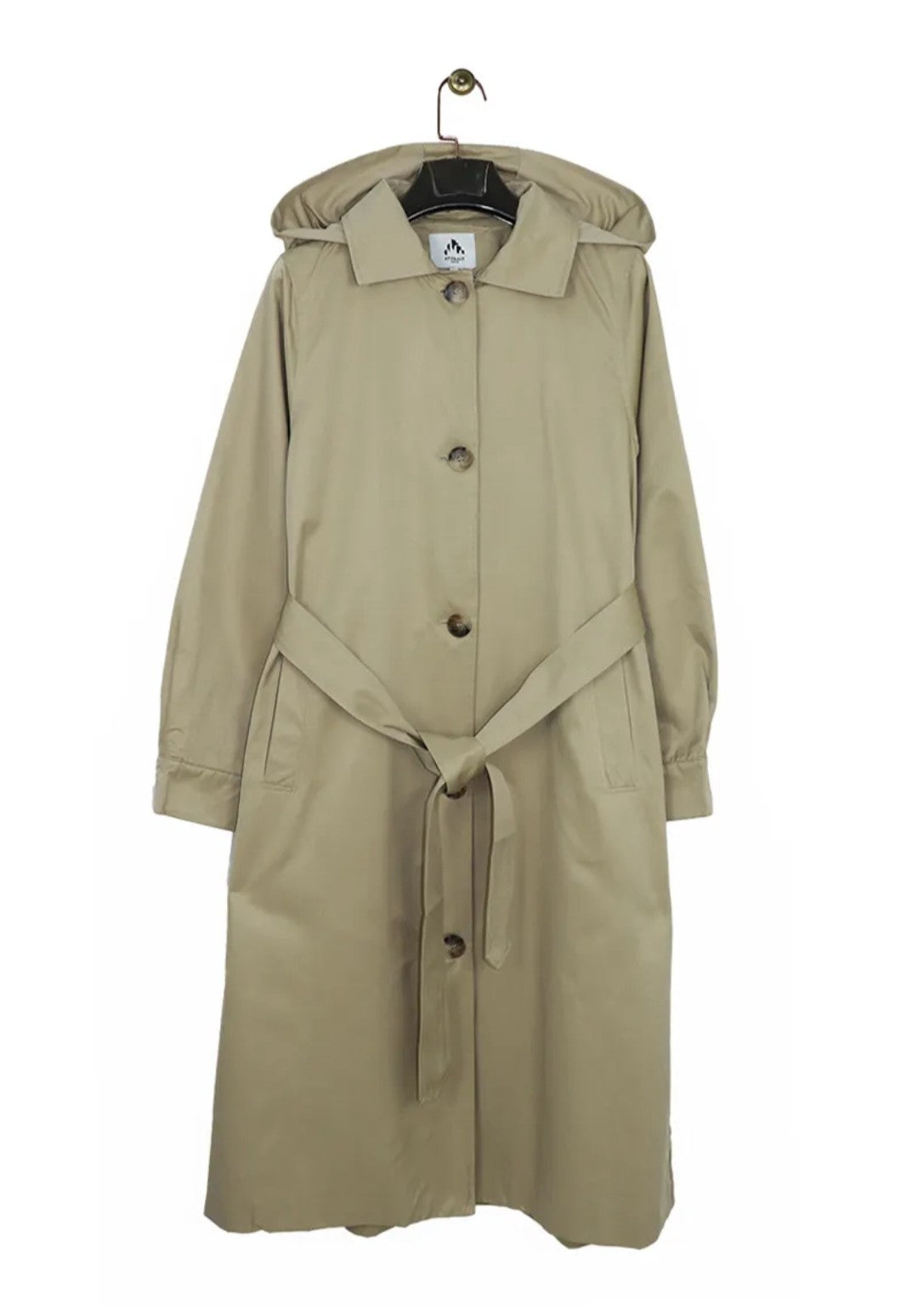Trench largo con capucha