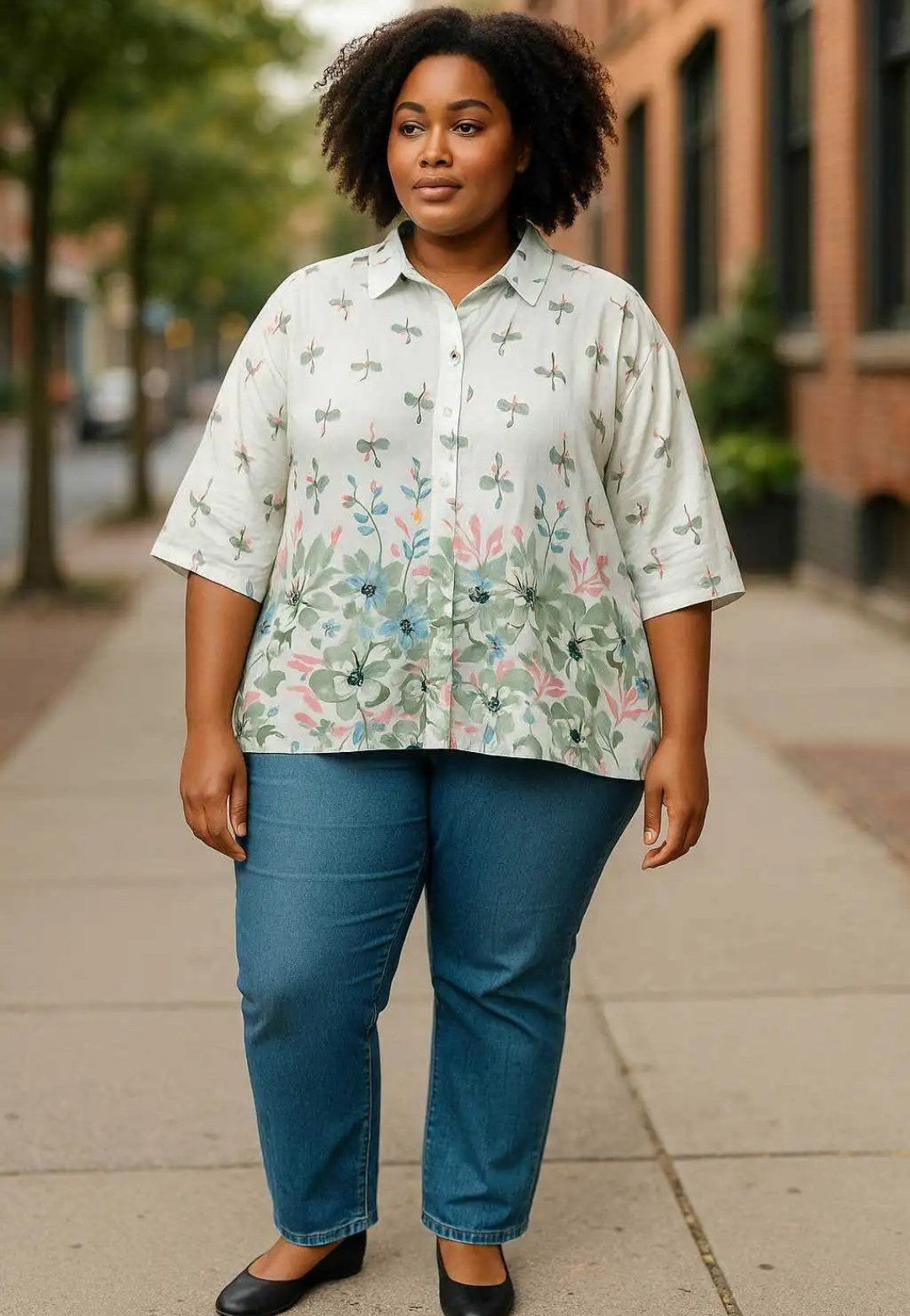 Camisa curvy Flowers