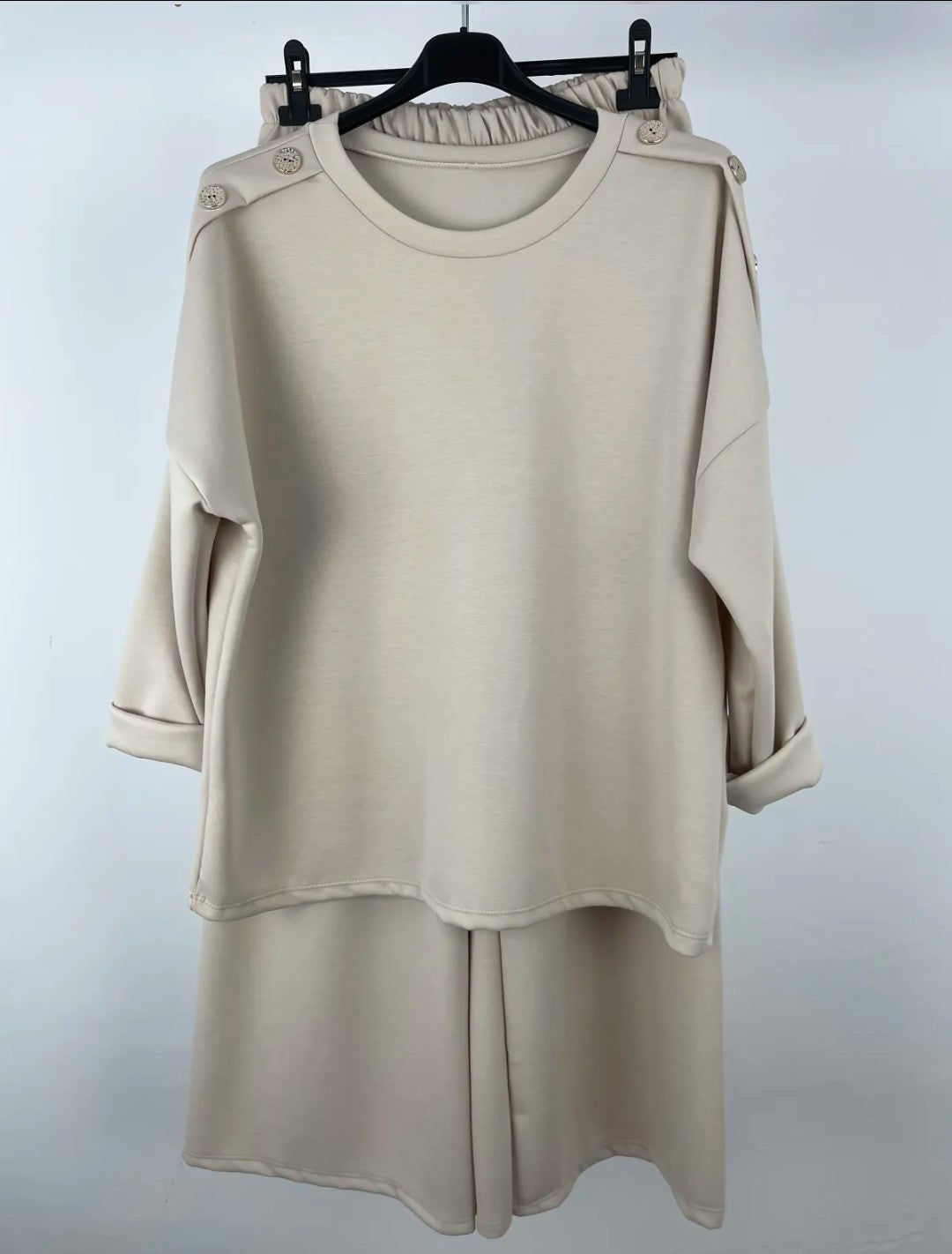 Jogger curvy botones - beige
