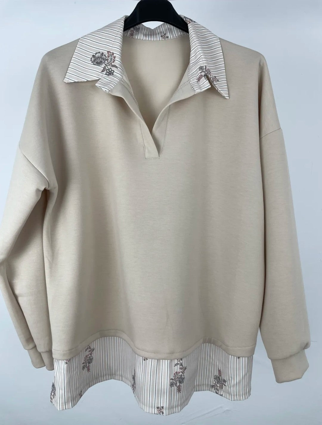 Sudadera curvy - beige