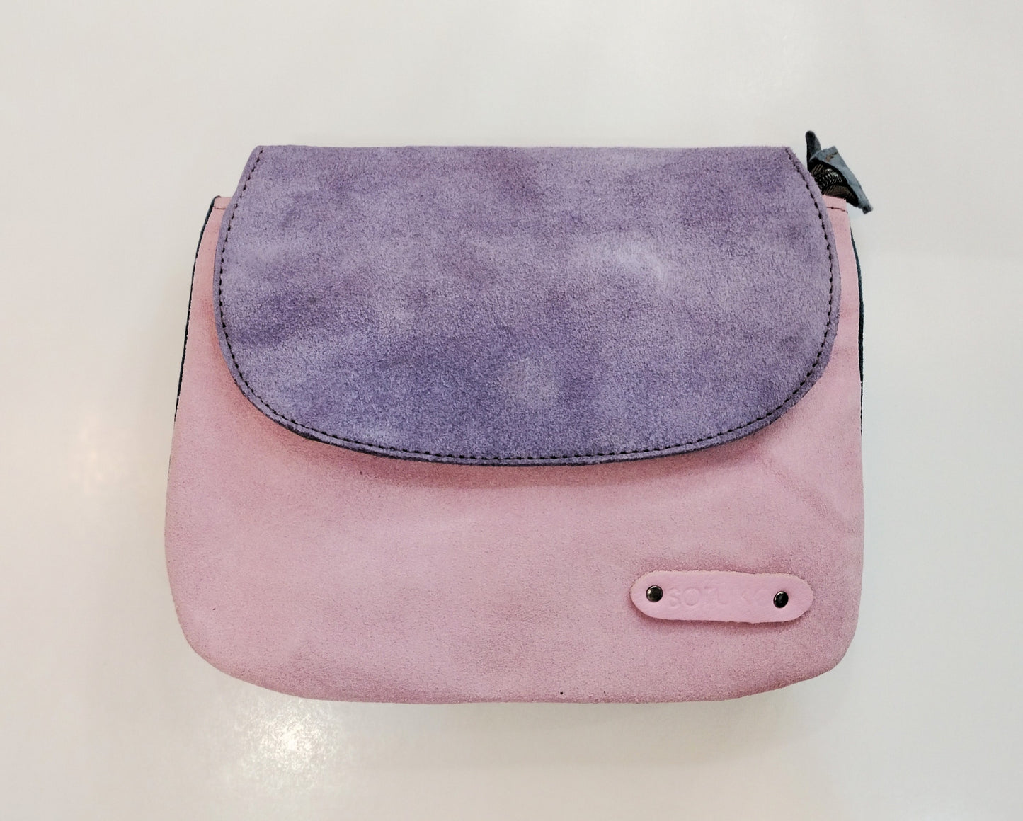Bolso solapa reversible Leo - rosa