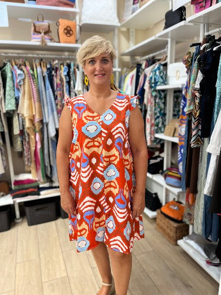 Vestido Corto Estampado