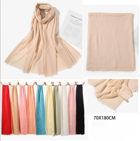 Fular liso básico desflecado