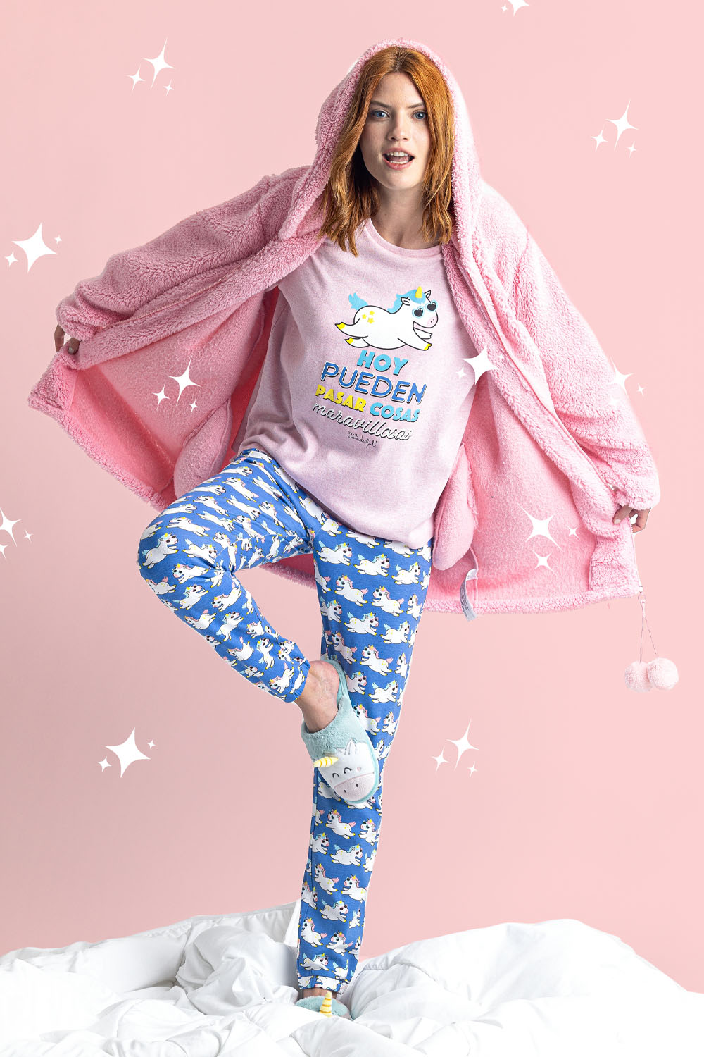 Pijama Mr.Wonderful unicornio - rosa