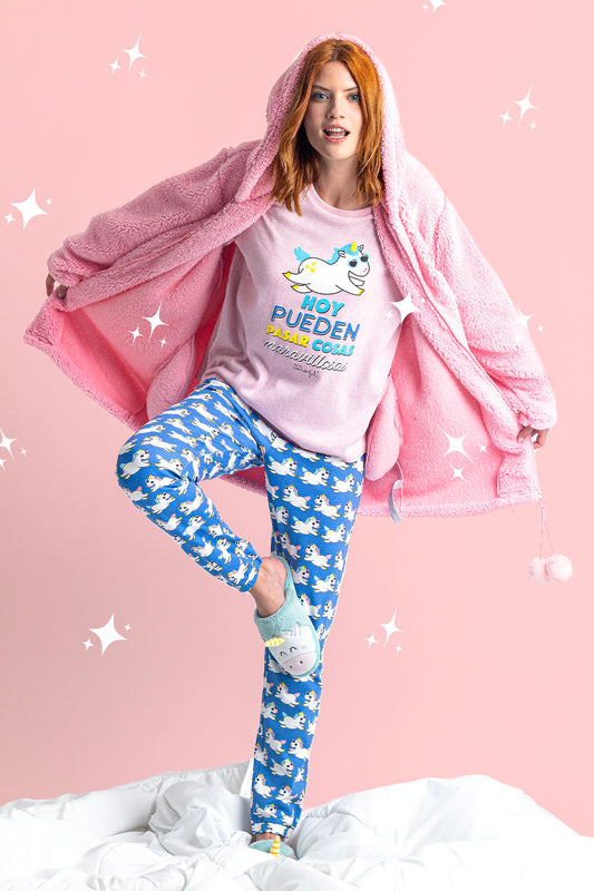 Pijama Mr.Wonderful unicornio - rosa