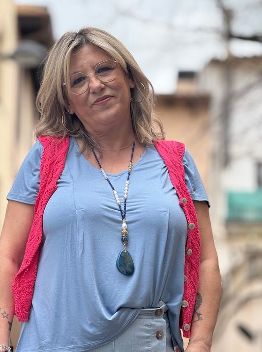 Camiseta básica Dandy - azul y caldera