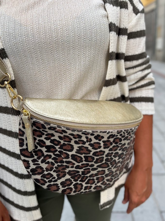 Riñonera animal print - oro