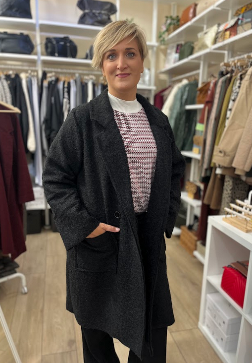 Chaqueta larga curvy Dellà