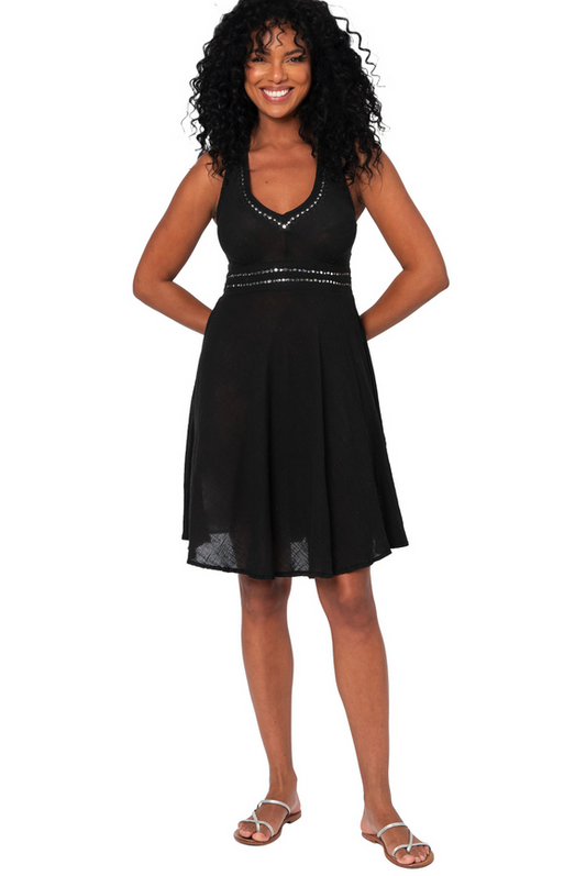 Vestido corto nadadora - negro